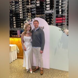 Park & Fifth White Satin Midi Dress